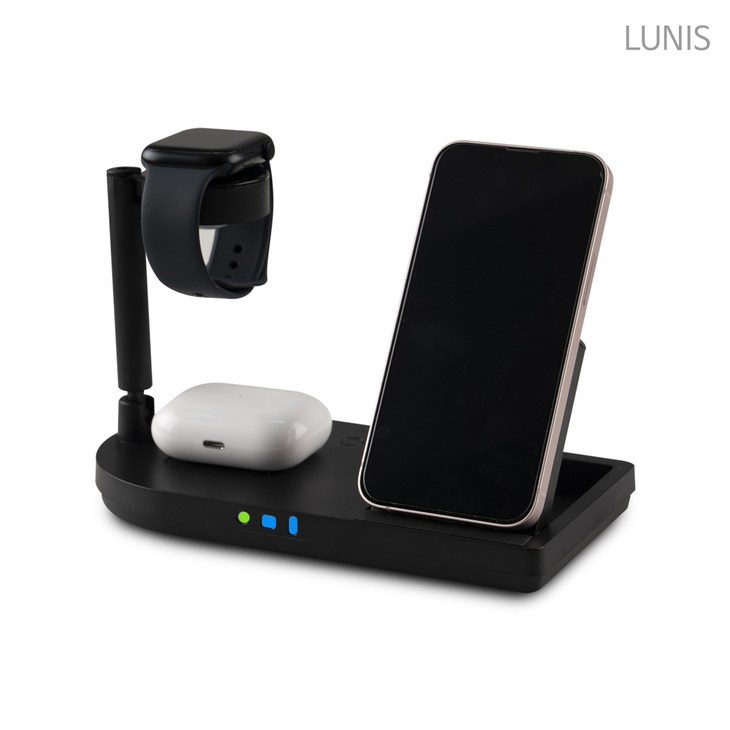 LUNIS 3in1 무선 충전기 LED 시계 감성 인테리어 아이폰 갤럭시 고속 충전기