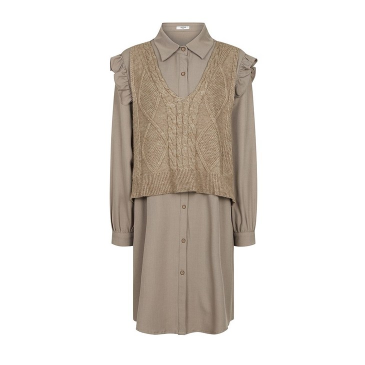 (레코브) 니트 베스트 카라 원피스(LC31BZOP570S)