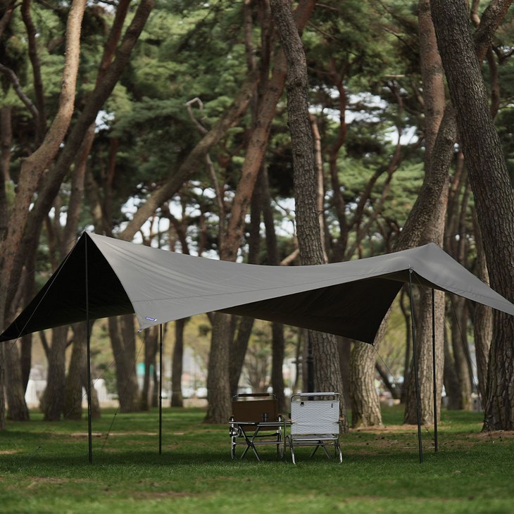 블루폴 캠버 옥타 타프 캠핑 대형 그늘막 방수 블랙코팅 실타프