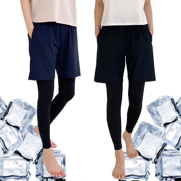 11 남녀공용 빅사이즈 아이스 쿨링 트레이닝 반바지 레깅스 세트