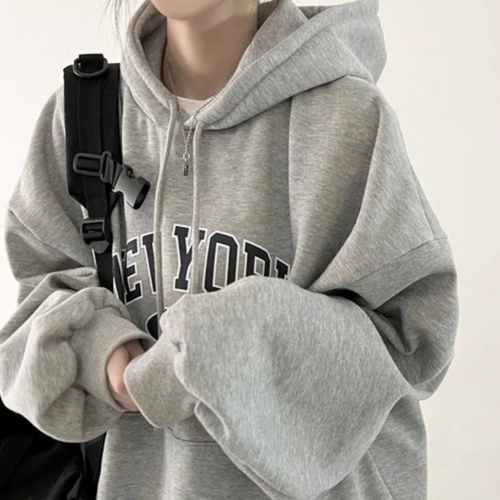남녀공용 보호본능 UP 왕박시 아방 오버핏 뉴욕 후드티 아방핏 루즈핏 여자 여성