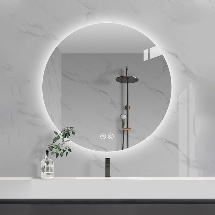 원형 간접조명 스마트 LED 거울 화장실거울 욕실거울 벽거울 - 쇼핑뉴스