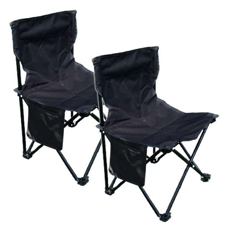 철수캠핑 휴대용 경량 접이식 의자 2개, 블랙, 1개