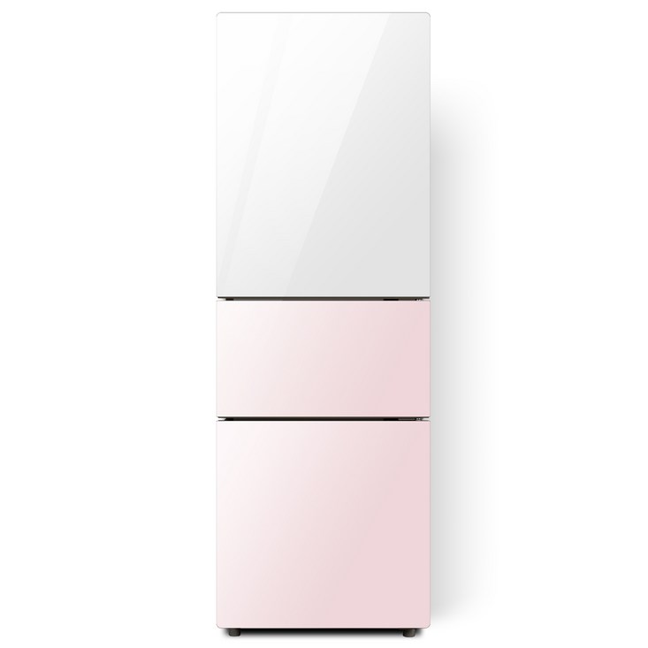 하이얼 글램 글라스 일반형냉장고 방문설치, 화이트 + 핑크, HRB212MDWP - 쇼핑앤샵