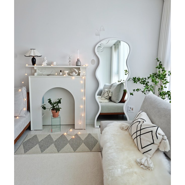 어그리어블리 노프레임 비정형 웨이브 전신거울 XL B5