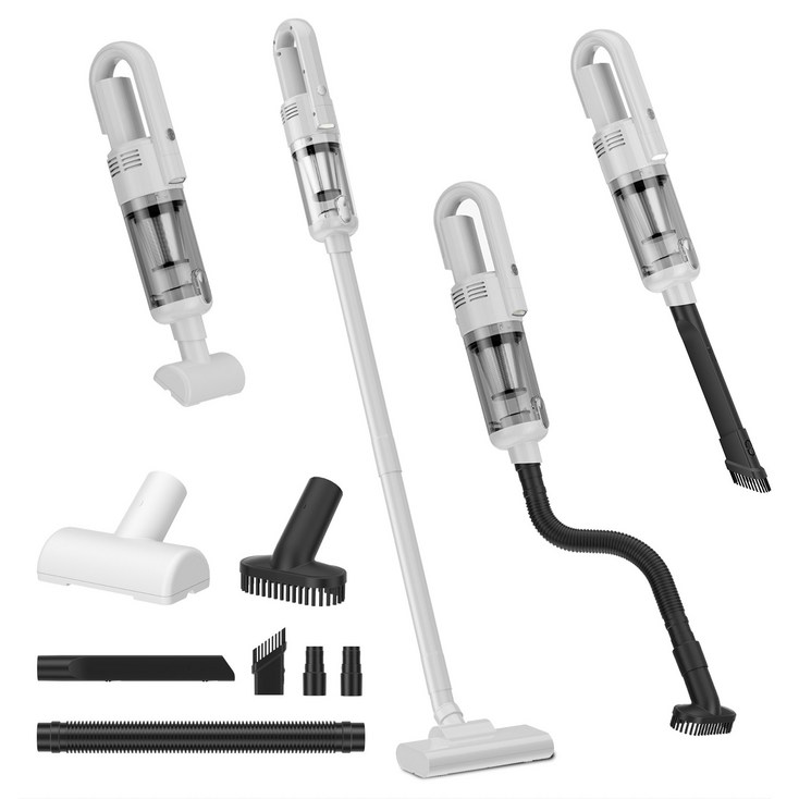 HELLOLEIBOO 무선 휴대용 진공 청소기 LT124CG, 화이트, 단일상품