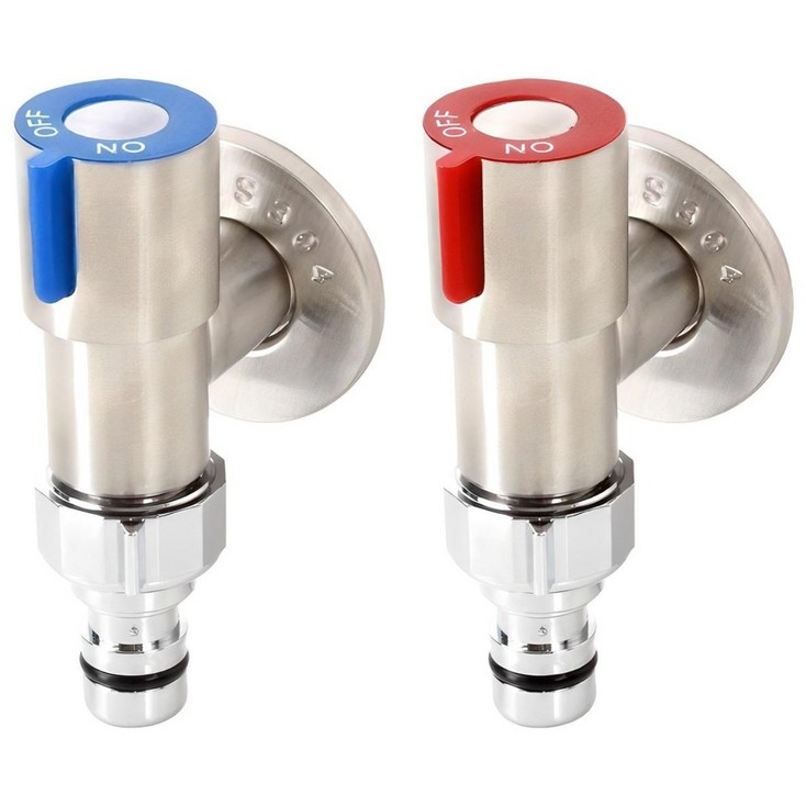 세탁기전용 슬림 수도밸브 2개입냉수온수 세트