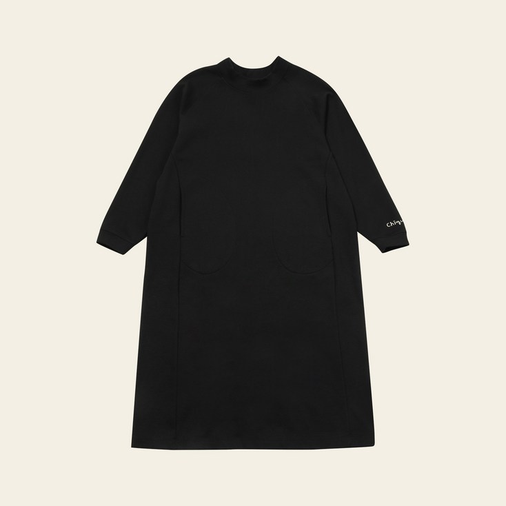 하프터틀 스웨트 원피스 더블코튼 블랙 233204SBK