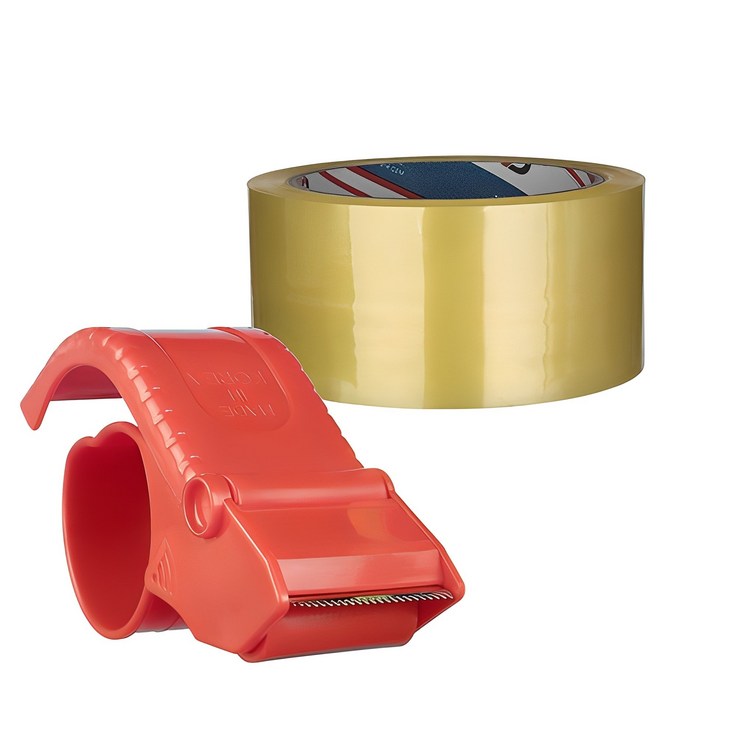 대박테이프 투명 박스테이프 50m  커터기, 1세트