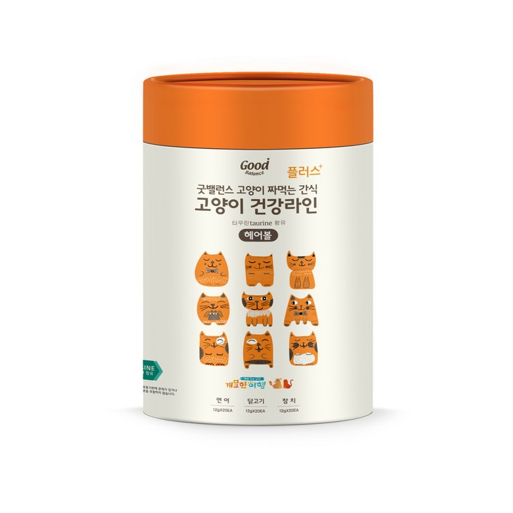 굿밸런스 고양이 짜먹는 간식 건강라인 헤어볼 플러스 3종 x 20p 세트 굿밸런스 고양이 짜먹는 간식 건강라인 헤어볼 플러스 3종 x 20p 세트