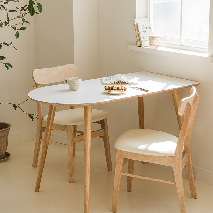 우드레이 소노 반타원 원목 테이블 600 x 1180 cm