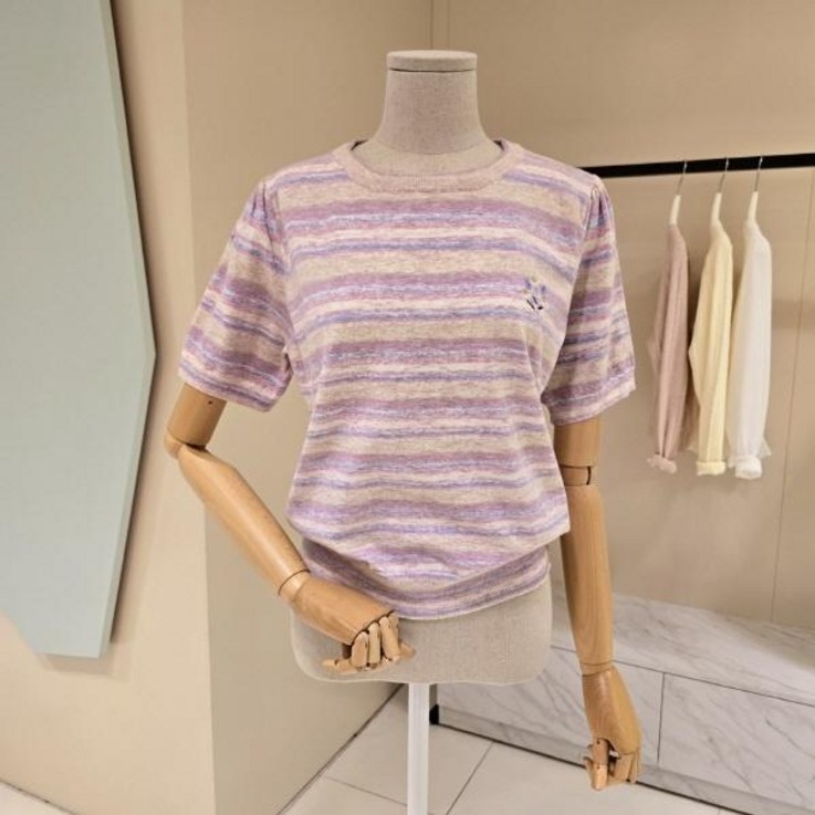 데스틸 D2523SW1243꽃자수 단가라 라운드 니트DK867447