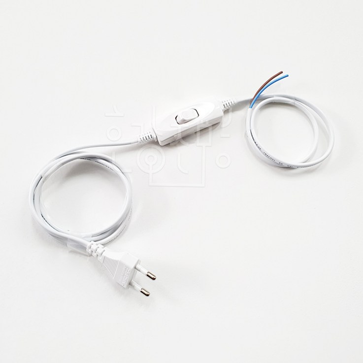 호강조명 AC 220V 전선코드 중간스위치 0.75SQ 백색 호강조명 AC 220V 전선코드 중간스위치 0.75SQ 백색