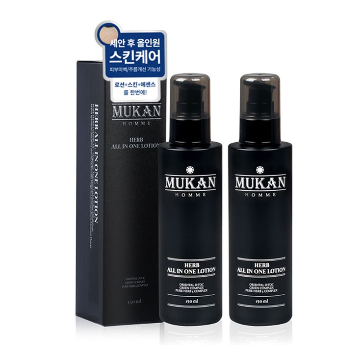 무칸 옴므 허브 올인원 로션, 150ml, 2개 무칸 옴므 허브 올인원 로션, 150ml, 2개