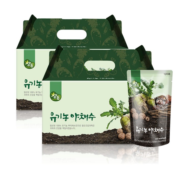 참든 유기농 야채수 150ml x 60포, 4.5L, 2박스 참든 유기농 야채수 150ml x 60포, 4.5L, 2박스