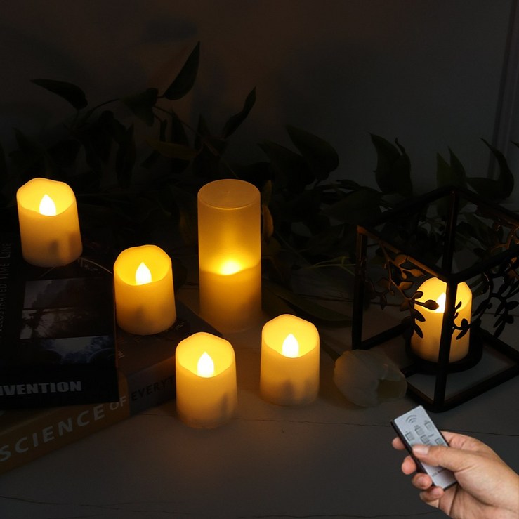 HK.SELL USB 충전식 흔들리는 전자촛불 6P
