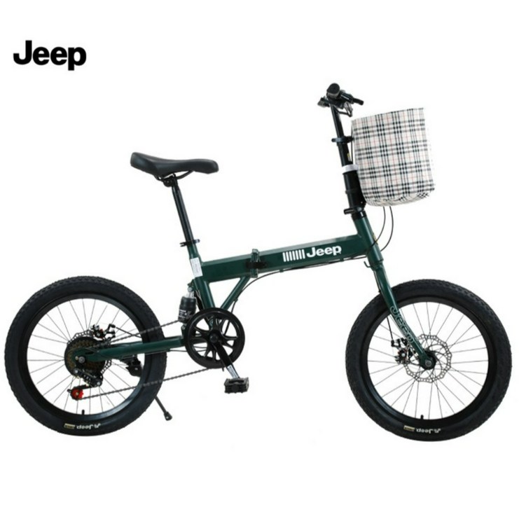 Jeep  접이식 자전거, 20인치 폴딩바이크, 자동차 트렁크에 실을 수 있으며, 남녀 공용, 성인 통근,, 변속 자전거