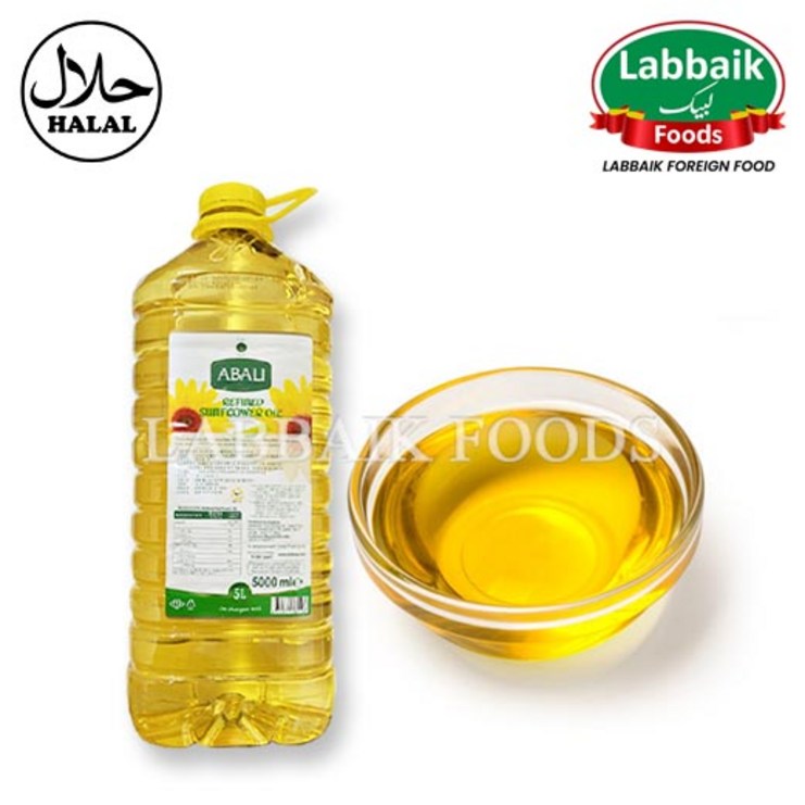 ABALI Refined Sunflower Oil 5ltr 정제 해바라기유, 1개, 5lt