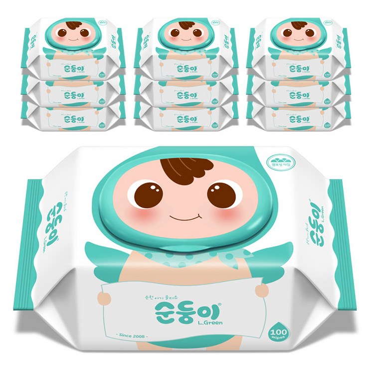 순둥이 오리지널 엘그린 아기물티슈 캡형 50평량