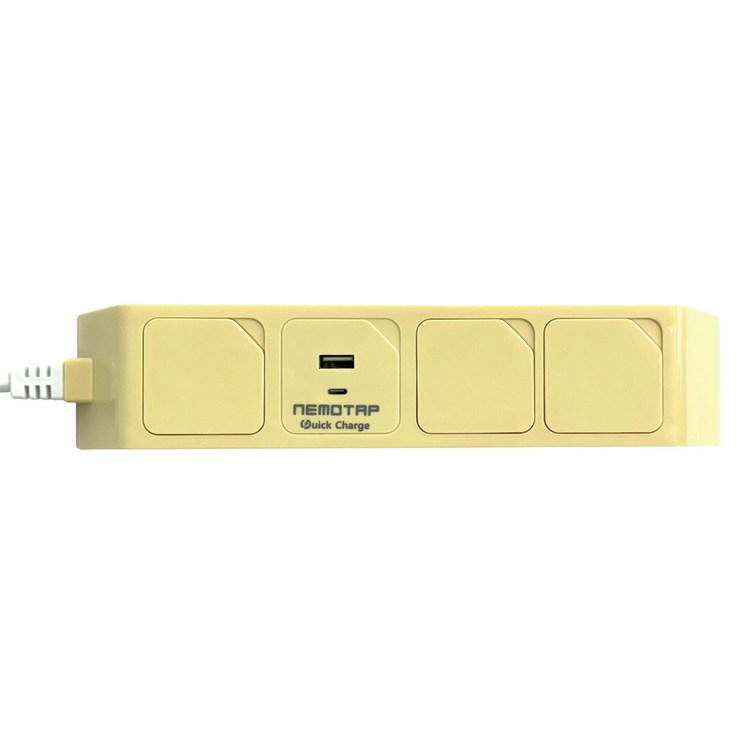 네모탭 3구 멀티탭 고속충전 C타입 SYNA3 USB CT2, 1.5m, 버터, 1개