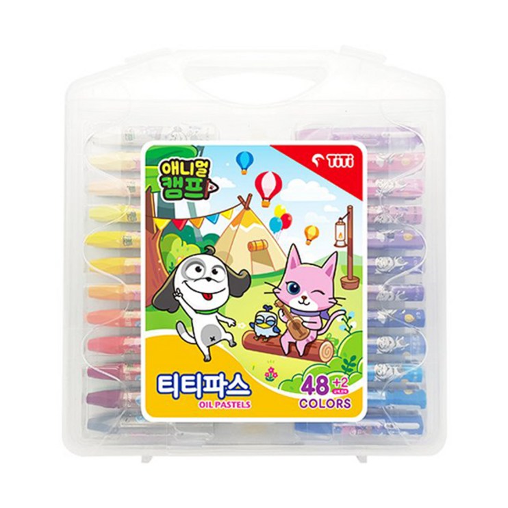 티티파스 애니멀캠프 48색  크레파스 크레용 미술준비물 학용품 미술용품, 단품, 1개