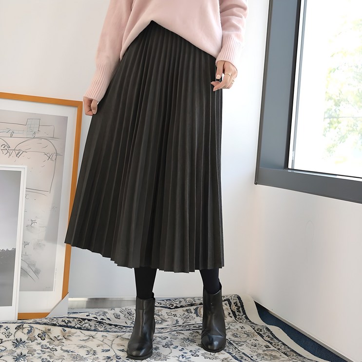 데일리앤 비네트 밴딩 플리츠 모직 롱 스커트 데일리앤 비네트 밴딩 플리츠 모직 롱 스커트