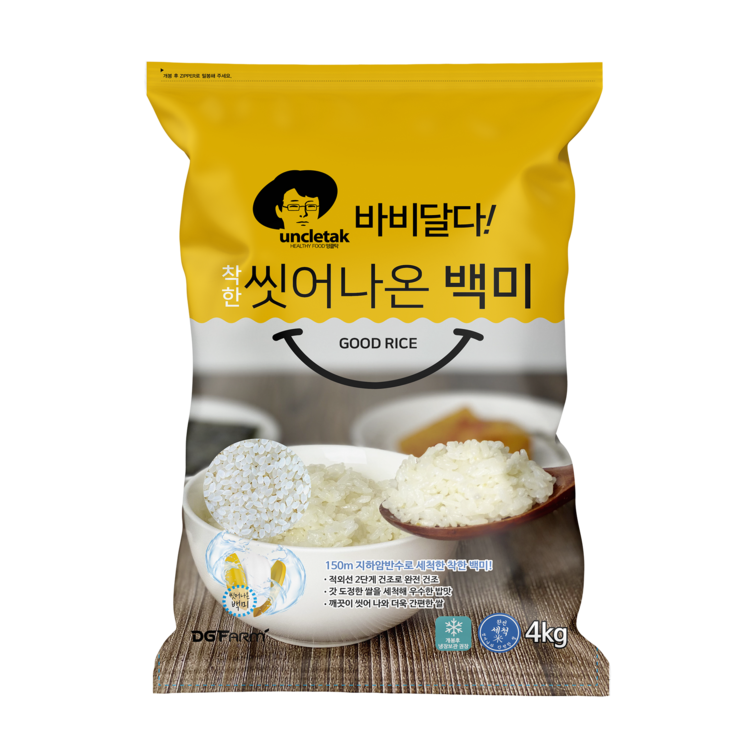엉클탁 2023년 햅쌀 바비달다 씻어나온 백미, 4kg, 1개 엉클탁 2023년 햅쌀 바비달다 씻어나온 백미, 4kg, 1개