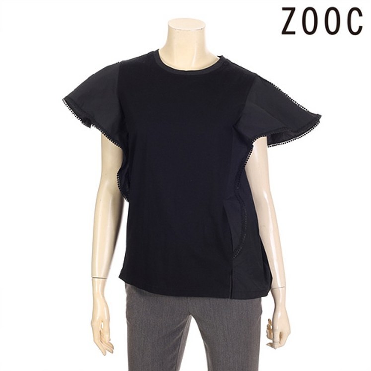 주크 러플 소매 티셔츠 Z212MSM103 BK 주크 러플 소매 티셔츠 Z212MSM103 BK
