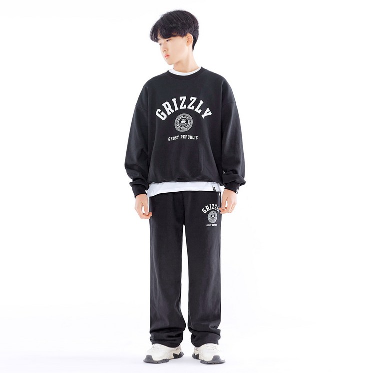 주니어 GRIZZLY 클럽 오버핏 맨투맨 트레이닝 세트 JTSJ13740