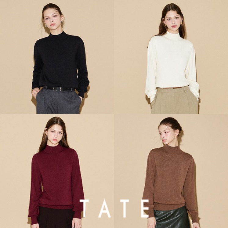KT알파쇼핑24FW 테이트 여성 눈꽃 날개사 니트3종