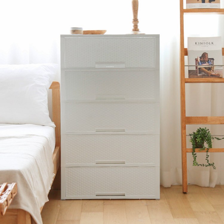 코멧 5단 라탄 서랍장 와이드 600