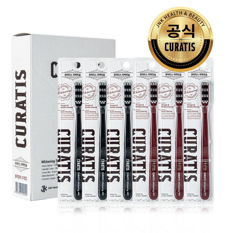 큐라티스 와이드 왕 대왕칫솔 미백칫솔 셀프 치석케어 Whitening 6개세트, 6개, 1개 큐라티스 와이드 왕 대왕칫솔 미백칫솔 셀프 치석케어 Whitening 6개세트, 6개, 1개