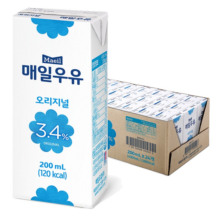 매일우유 오리지널, 200ml, 24개