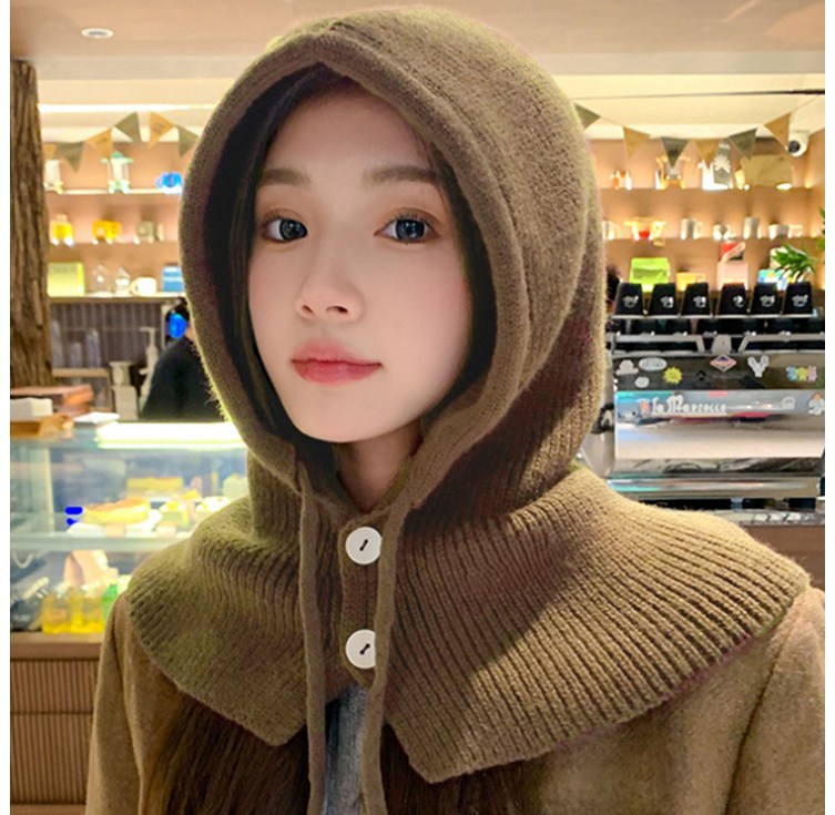 트렌드리움 여성 니트 바라클라바 겨울 후드 넥워머