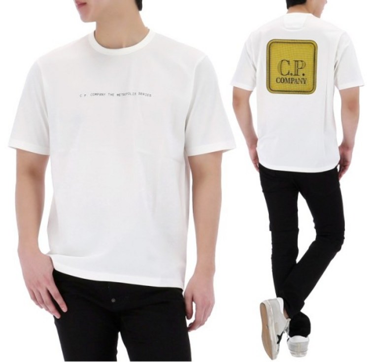 CP컴퍼니 24SS 머서라이즈드 백로고 반팔 티셔츠 16CLTS047A 101 CP컴퍼니 24SS 머서라이즈드 백로고 반팔 티셔츠 16CLTS047A 101
