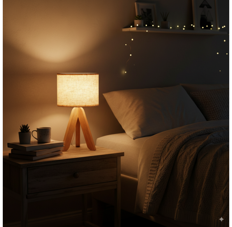 도르리 북유럽 플리츠 램프 갓 원목 LED 무드등 스탠드, 1개