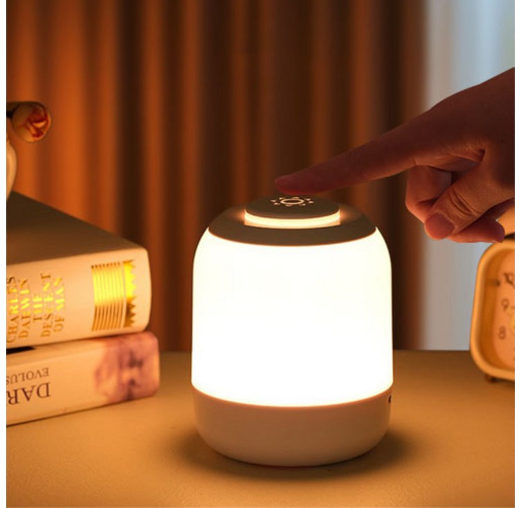 Keebright LED 수면 무드등 수유등 취침등 2400mAH 삼색광 밝기 조절 가능, 화이트