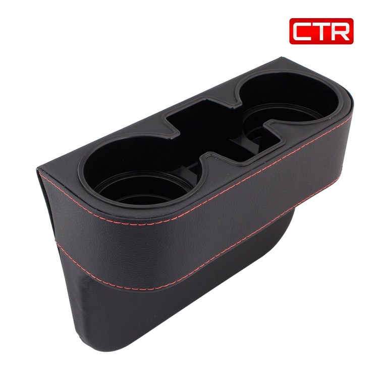 CTR 차량용 가죽 컵 홀더 사이드 시트 틈새 포켓 3단 멀티 트레이 SC15