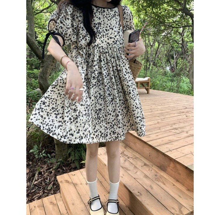 히봉마켓 여자 플라워 패턴 반팔원피스