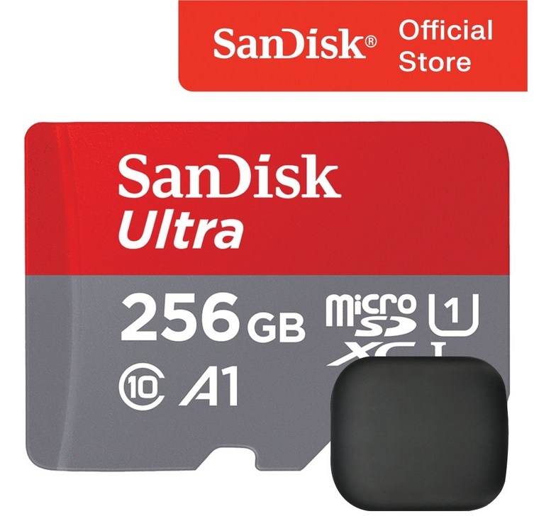 샌디스크 울트라 A1 마이크로 SD 카드  메모리 보관 케이스, 256GB
