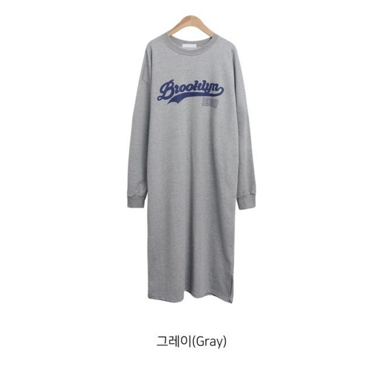 슈퍼크랙 루즈핏 원피스 긴팔 맨투맨스타일 봄가을 데일리룩