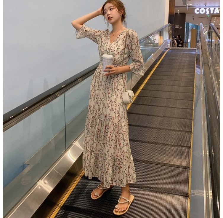 더블유앤케이 여성 여름 에이프릴 쉬폰 롱원피스