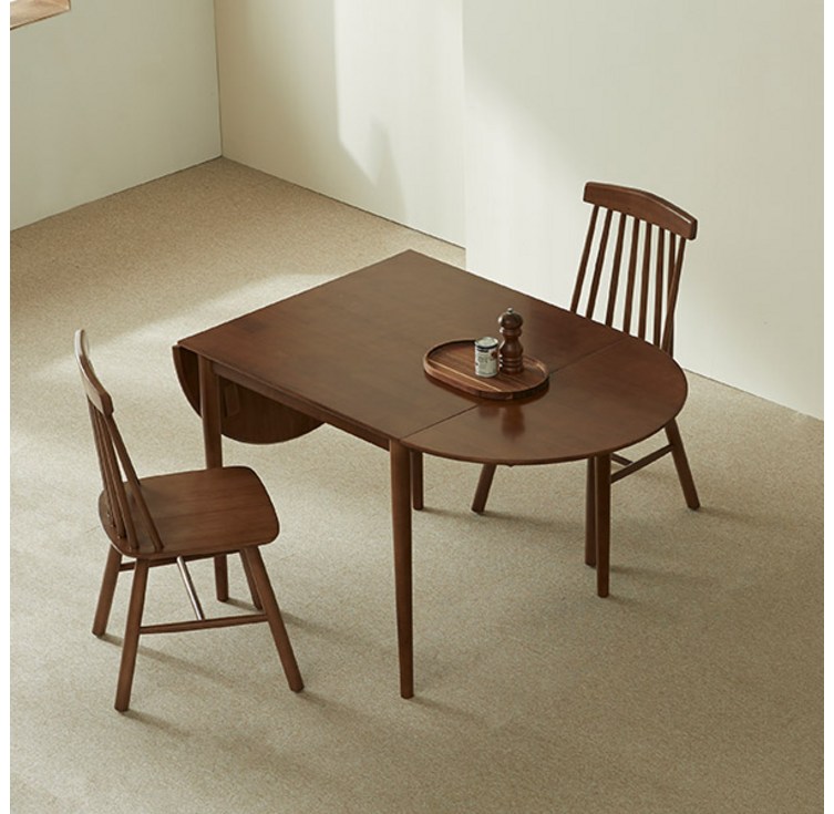 [1만원 즉시할인][스칸디아]폴디 확장형 접이식 테이블 2인 원목식탁세트(의자2) - 캠핑밈