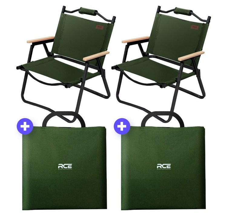 [증정품 제공] 로티캠프 접이식 경량 캠핑 의자 에코 로우 체어 2개 + 가방 증정