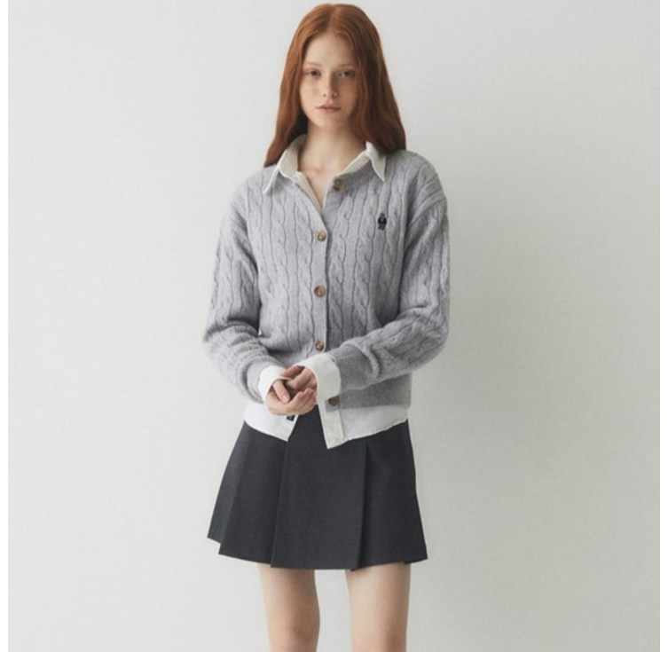 후아유 여성 Steve Bokasi Cable Cardigan WHCKE4T23F