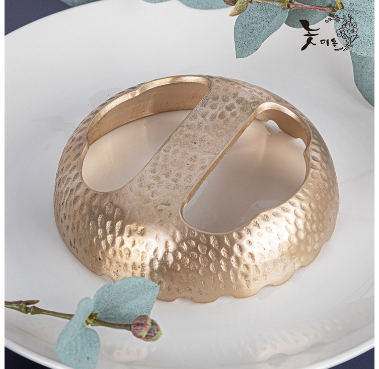 놋마을 방짜 유기 양손 괄사 마사지 원형 마사지기