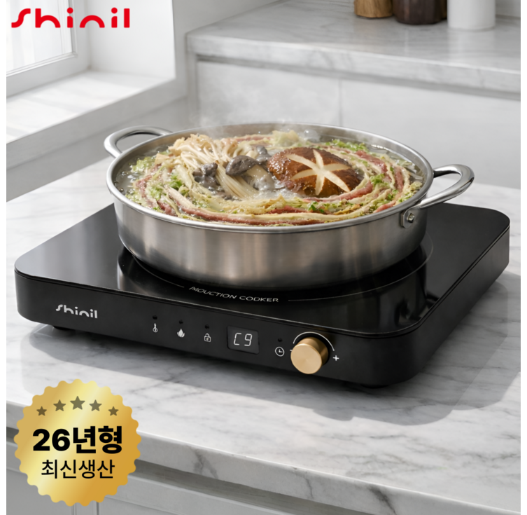 2026년형 신일 1구 인덕션 전기레인지 SHLM2000BK, 일반형, SHLM2000BK