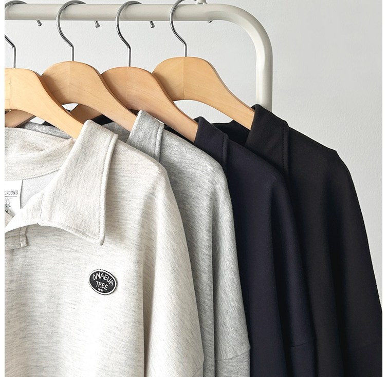 더폴그라운드 남여공용 빅사이즈 오버핏 특양면 카라맨투맨