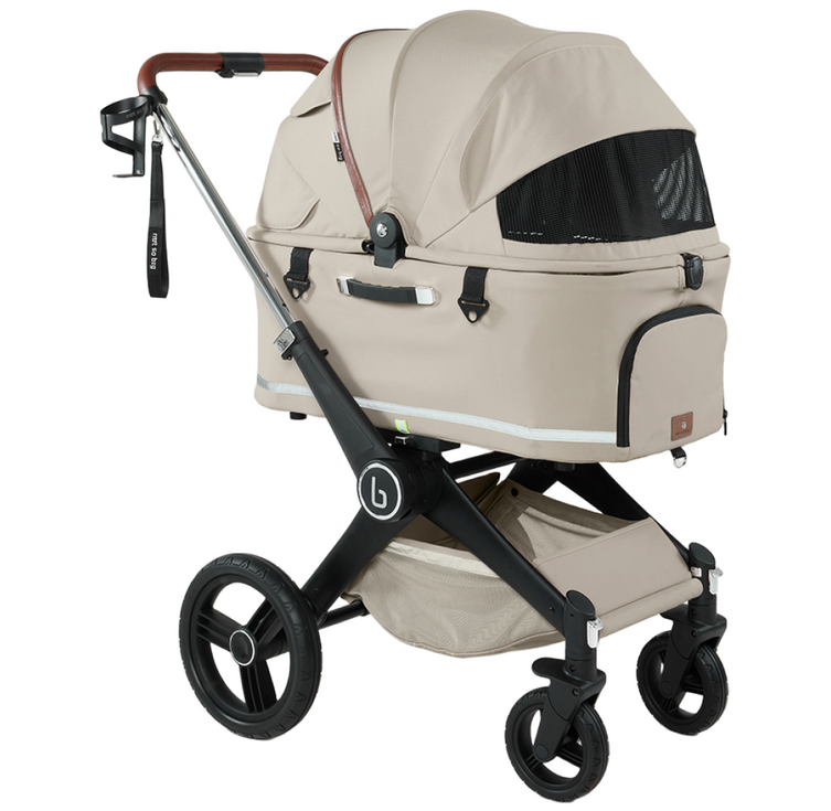 낫쏘빅 반려동물 파트라슈3 캐리어 분리형 유모차  레인커버  컵홀더  숄더스트랩 세트, 크림베이지, 1세트