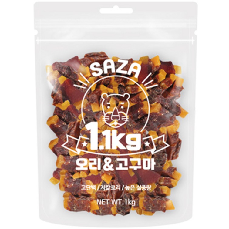 사자 강아지 대용량 실속형 간식 1.1kg, 오리  고구마 혼합맛, 1.1kg, 1개